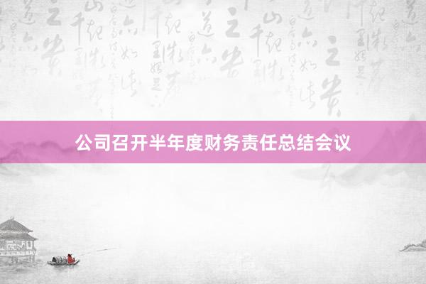 公司召开半年度财务责任总结会议